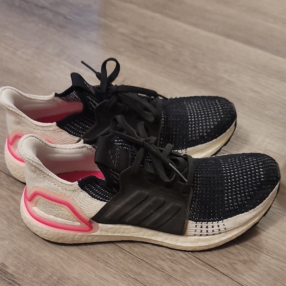 Adidas Black and Pink Sneakers